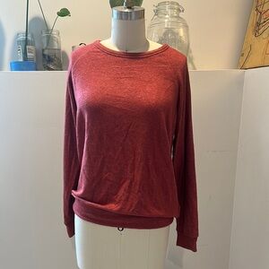 Women's Red Long Sleeve Top